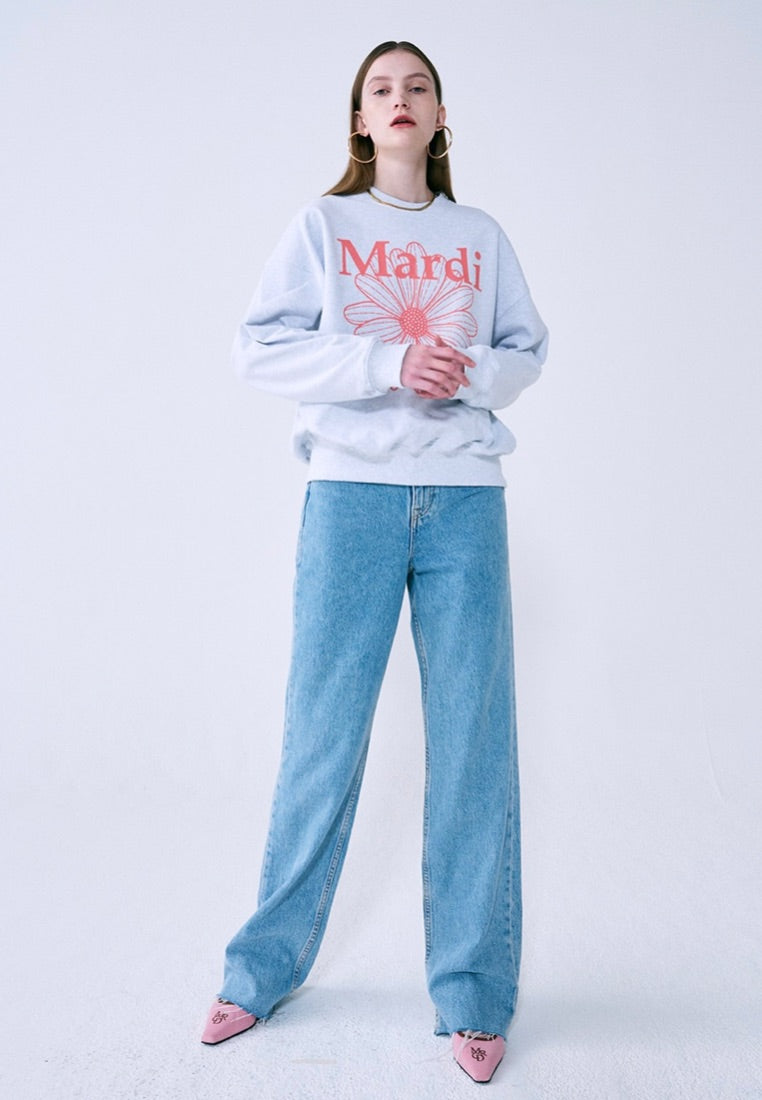 Sweatshirt Flower Mardi Heather Coral