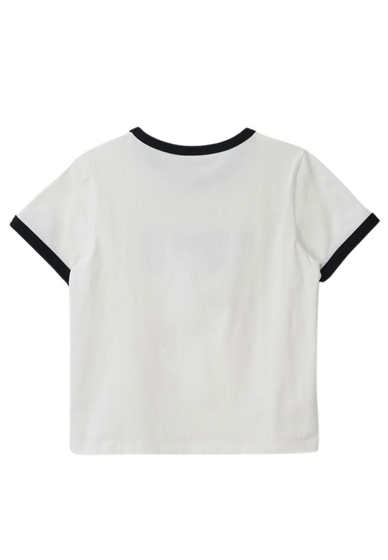Maison De Rola Ringer T-Shirt White Black