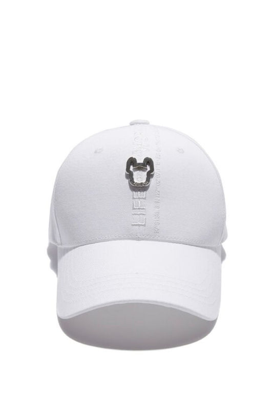 Logo Accent Cotton Baseball Cap White