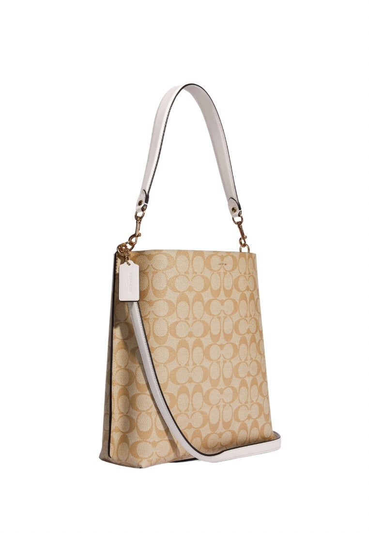 Mollie Bucket Bag In Signature Canvas Light Khaki Chalk