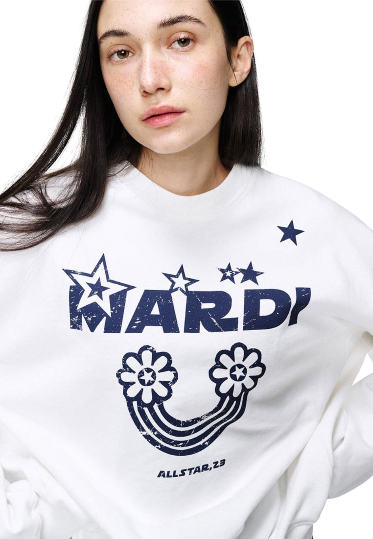 Sweatshirt Rainbow Crack White Navy