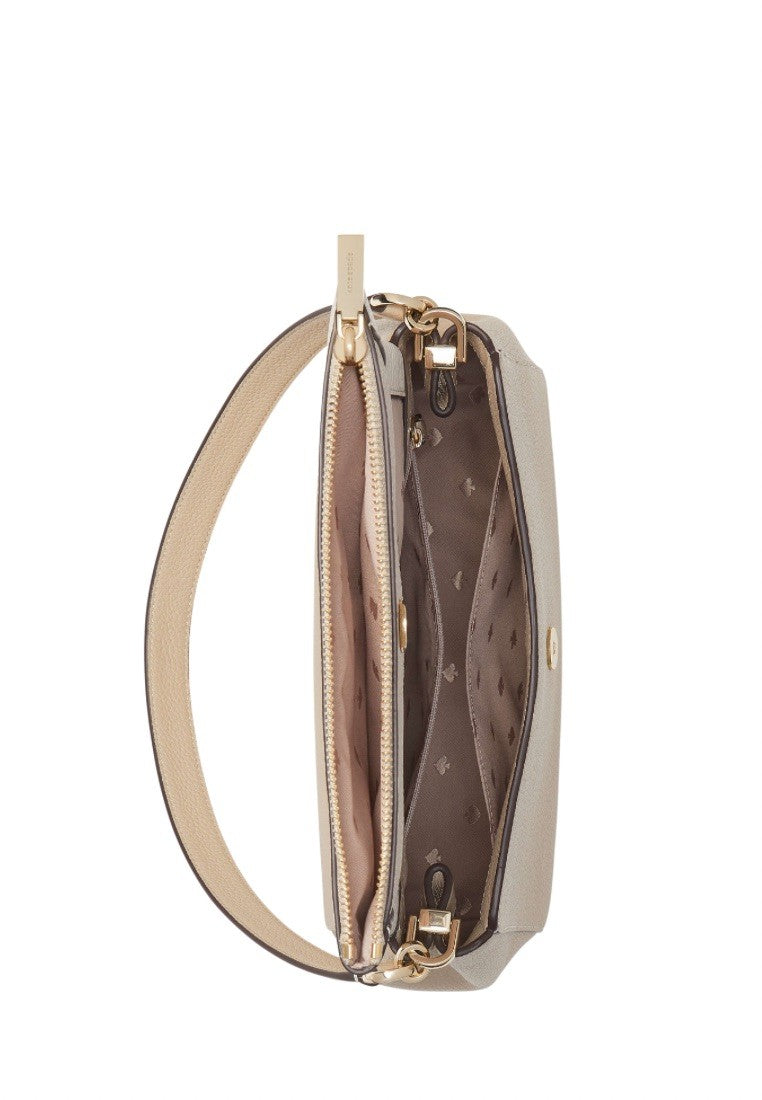 Leila Medium Flap Shoulder Bag Light Sand Multi