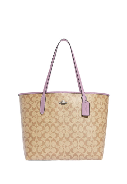 City Tote In Signature Canvas Ice Purple