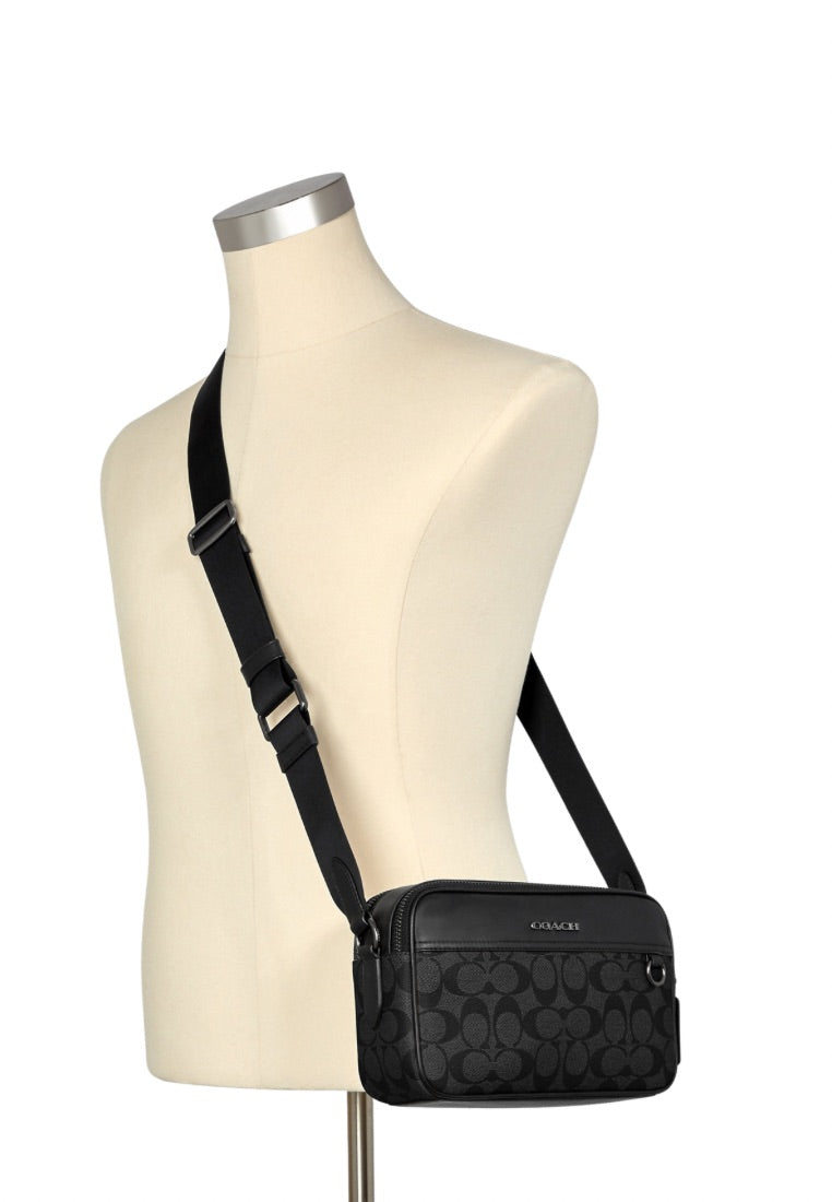 Graham Crossbody In Signature Canvas Charcoal Black