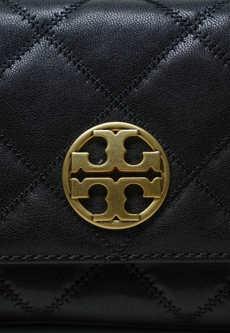 Willa Flap Shoulder Clutch Black