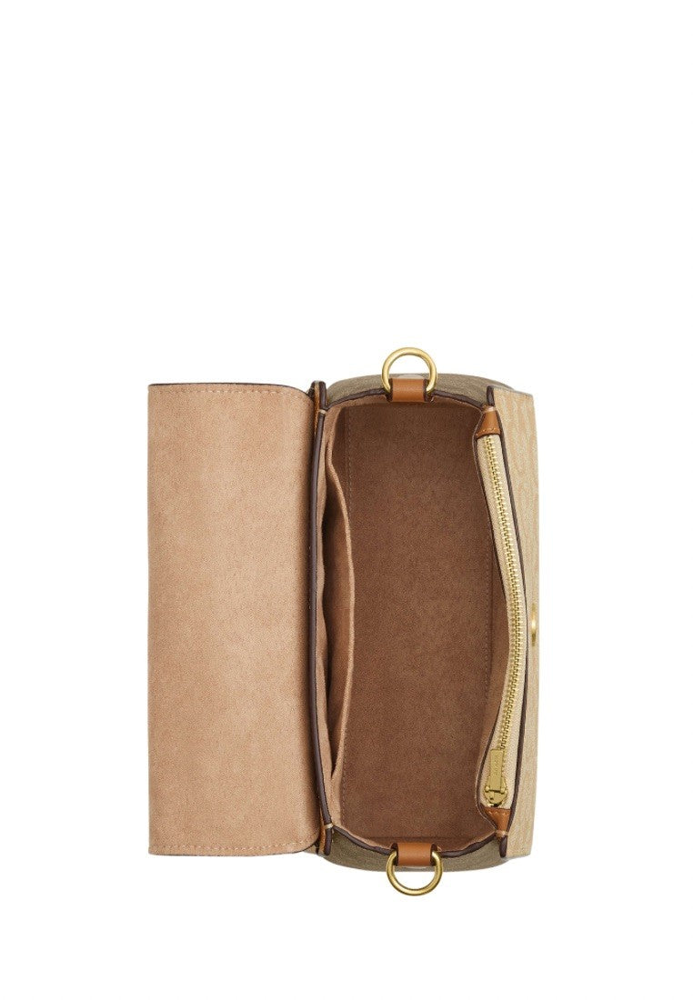 Morgan Top Handle Satchel Bag In Blocked Signature Canvas Light Khaki Multi