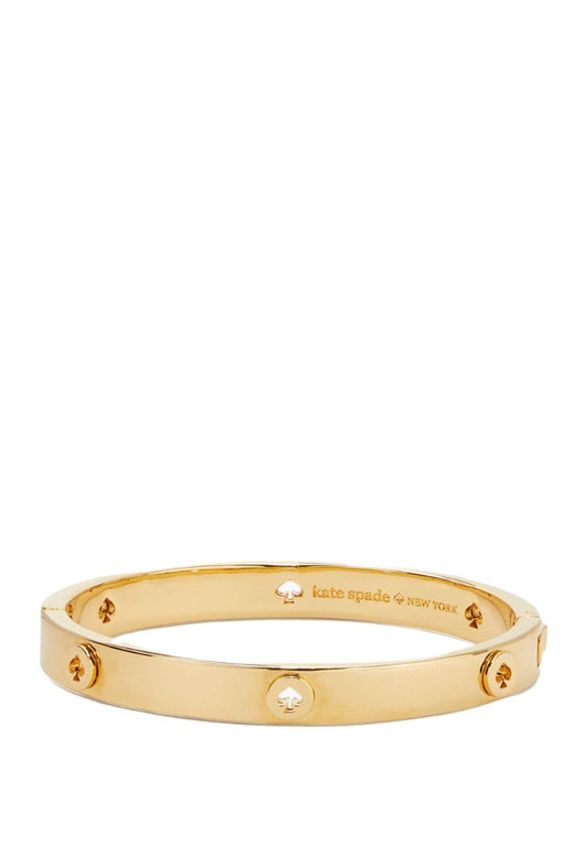 Spot The Spade Studded Hinged Bangle Gold