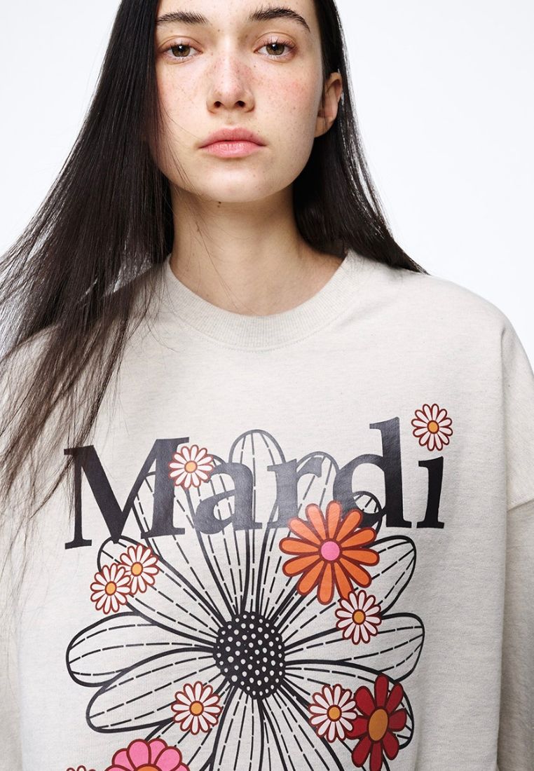 Sweatshirt FlowerMardi Blossom Oatmeal Black