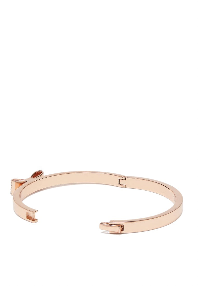 Ready Set Bow Pave Bow Bangle Clear Rose Gold
