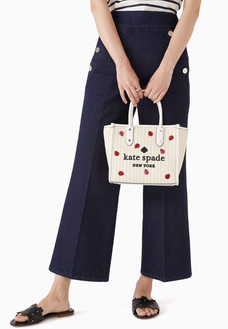Ella Small Ladybug Tote Bag Natural Multi