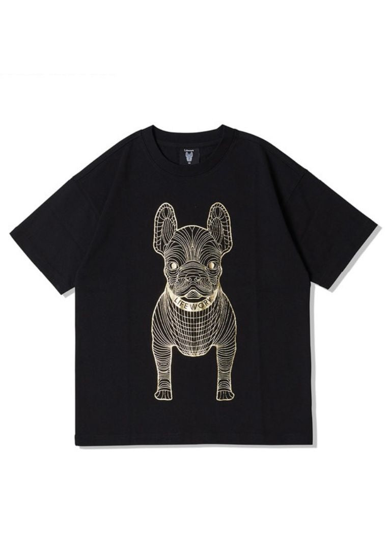 Gold Big Radog T-Shirt Pattern Black