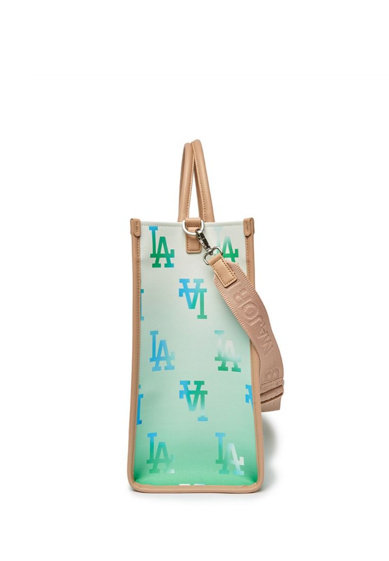 Gradation MONOGRAM Coated Canvas L-Tote Bag LA DODGERS green