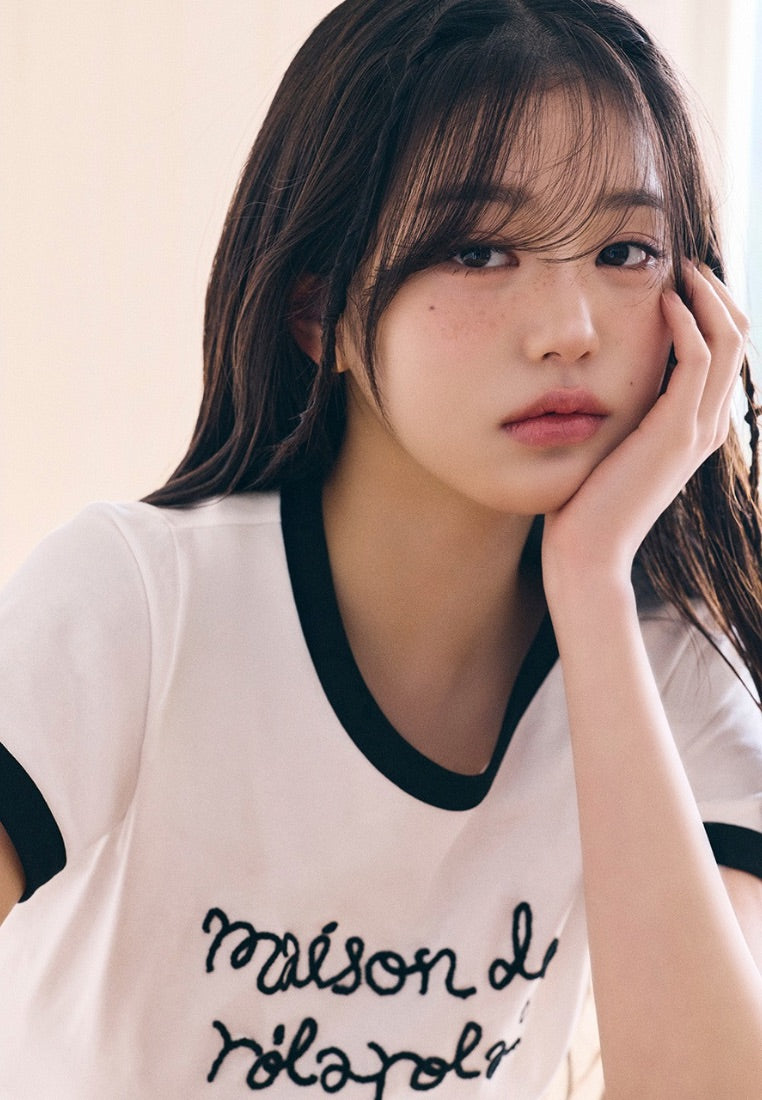 Maison De Rola Ringer T-Shirt White Black