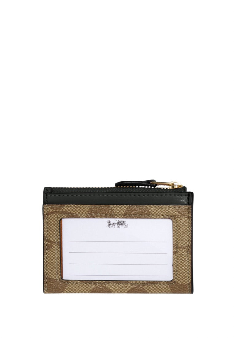 Mini Skinny Id Case In Signature Canvas Khaki Amazon Green