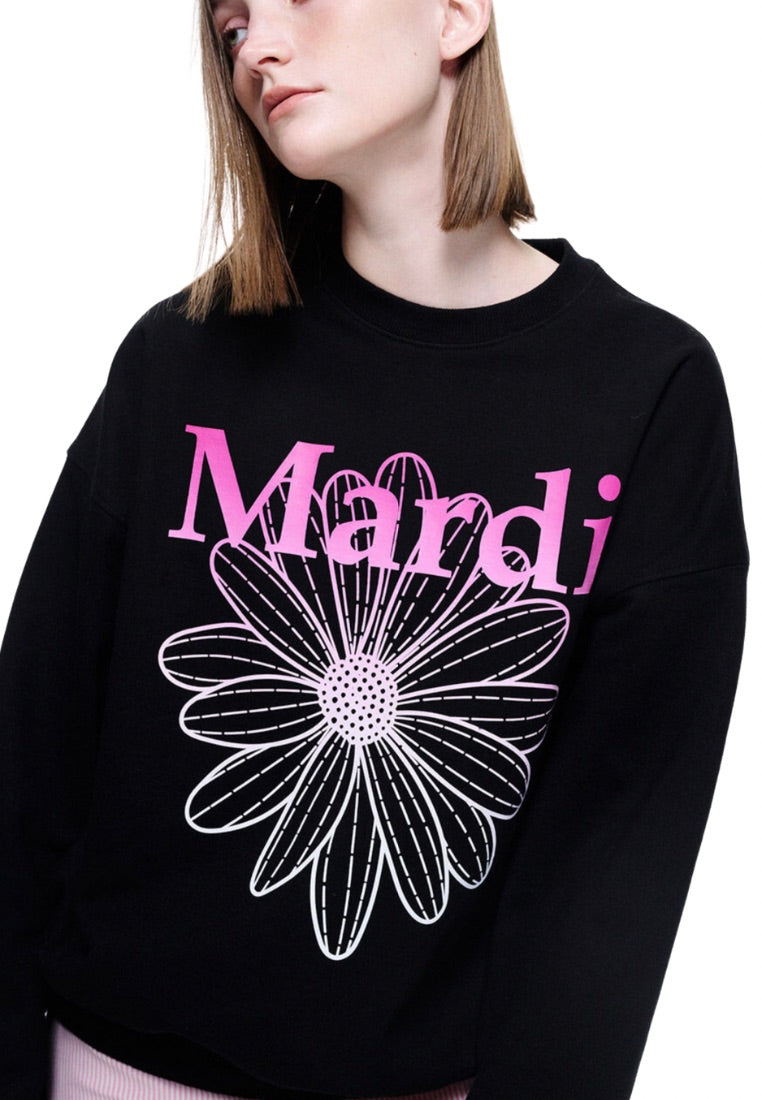 Sweatshirt Flowermardi Gradation Black Pink