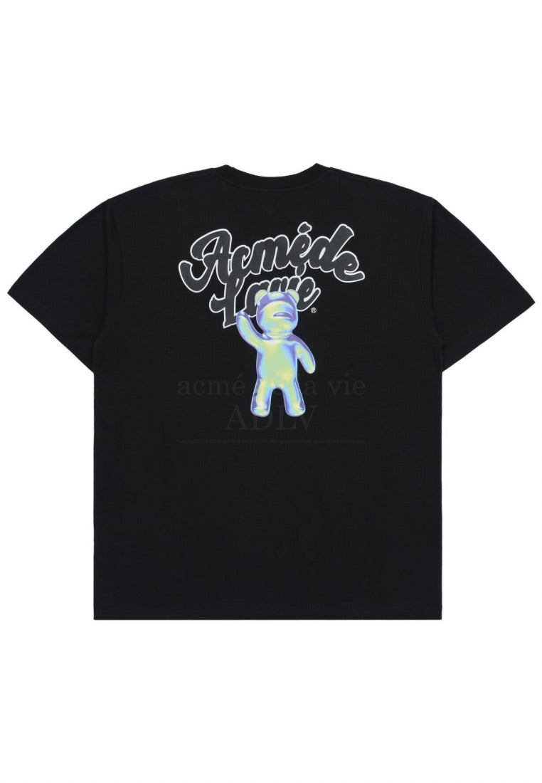 Hologram Bear Short Sleeve T-Shirt Black