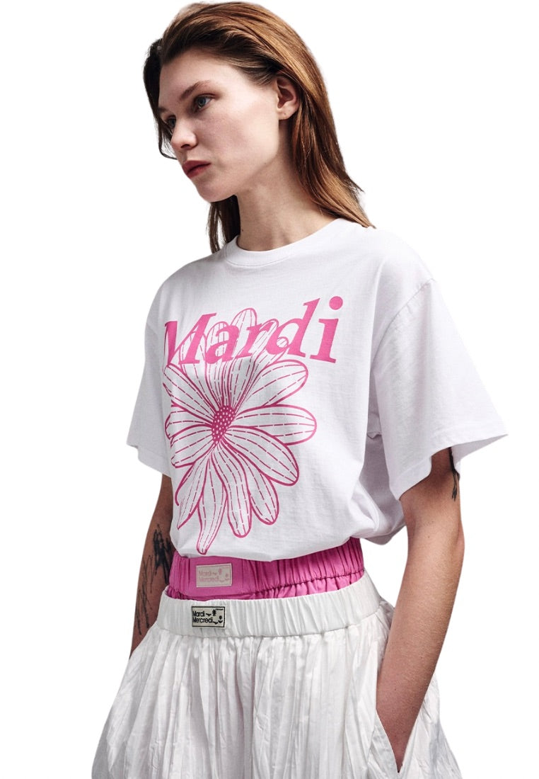Tshirt FlowerMardi White Pink