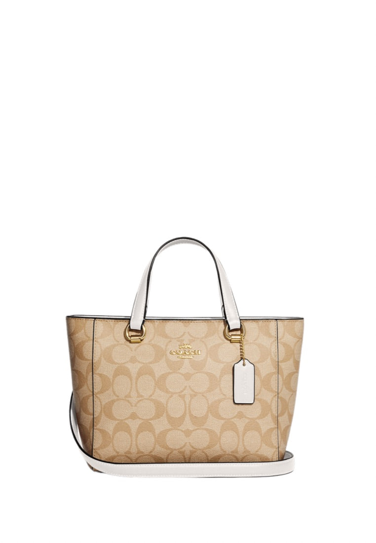 Alice Satchel In Signature Canvas Light Khaki Chalk