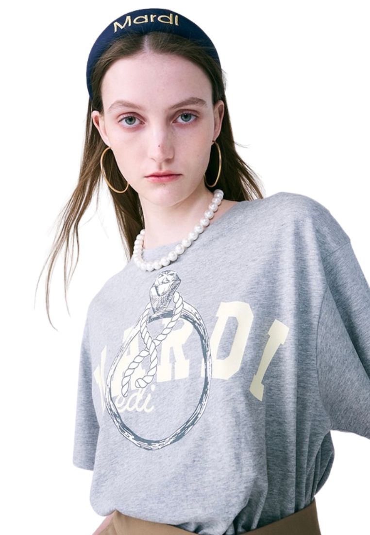 T-Shirt Ring With Rock Grey