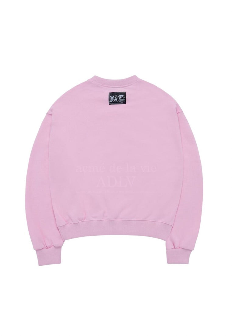 The Powerpuff Girls x Acmedelavie Logo Crop Sweatshirt Light Pink
