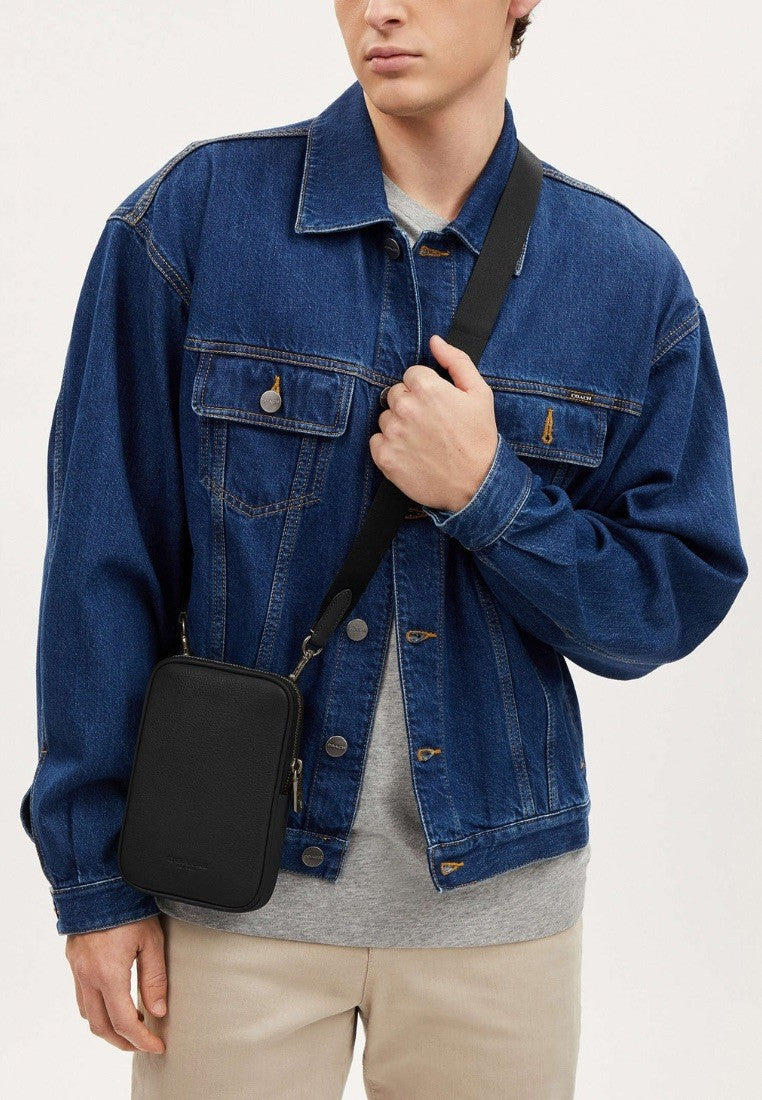 Aden Crossbody In Signature Canvas Gunmetal Black