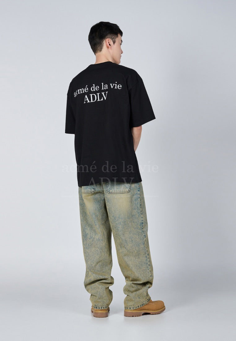 Baby Face Wave Hair Short Sleeve T-Shirt Black