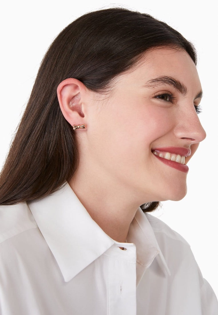 Double Bow Studs Rose Gold