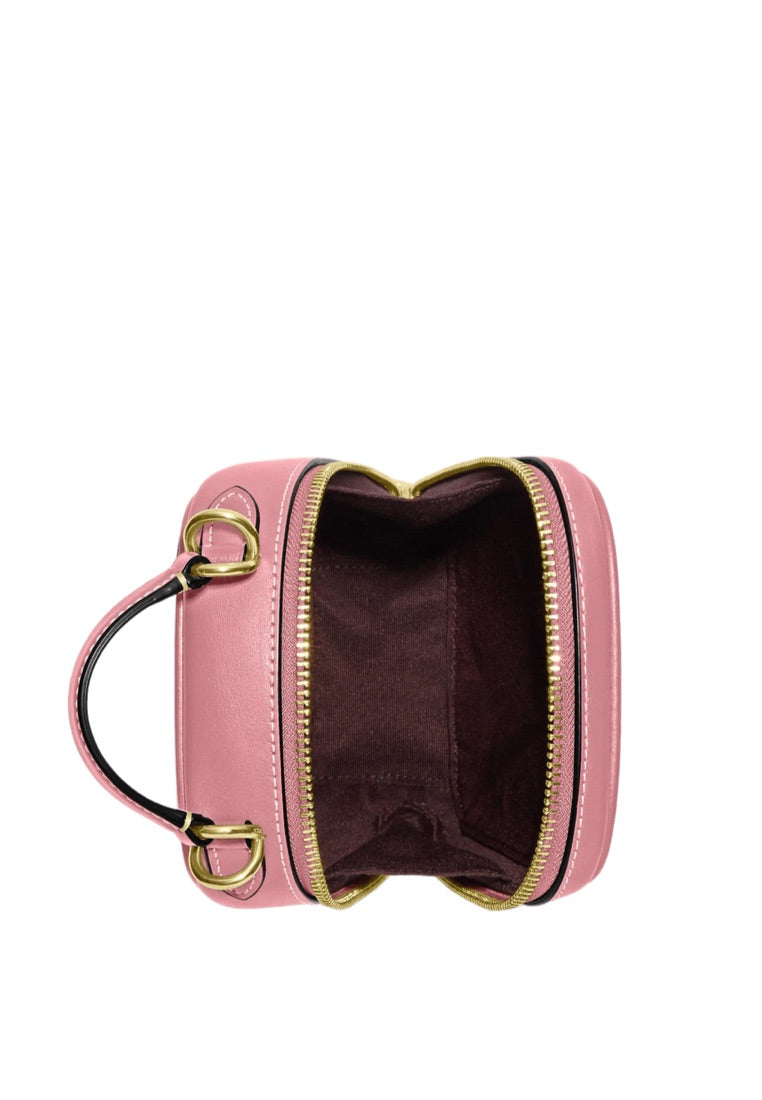 Eva Phone Crossbody In Colorblock Signature Canvas Brown Pink