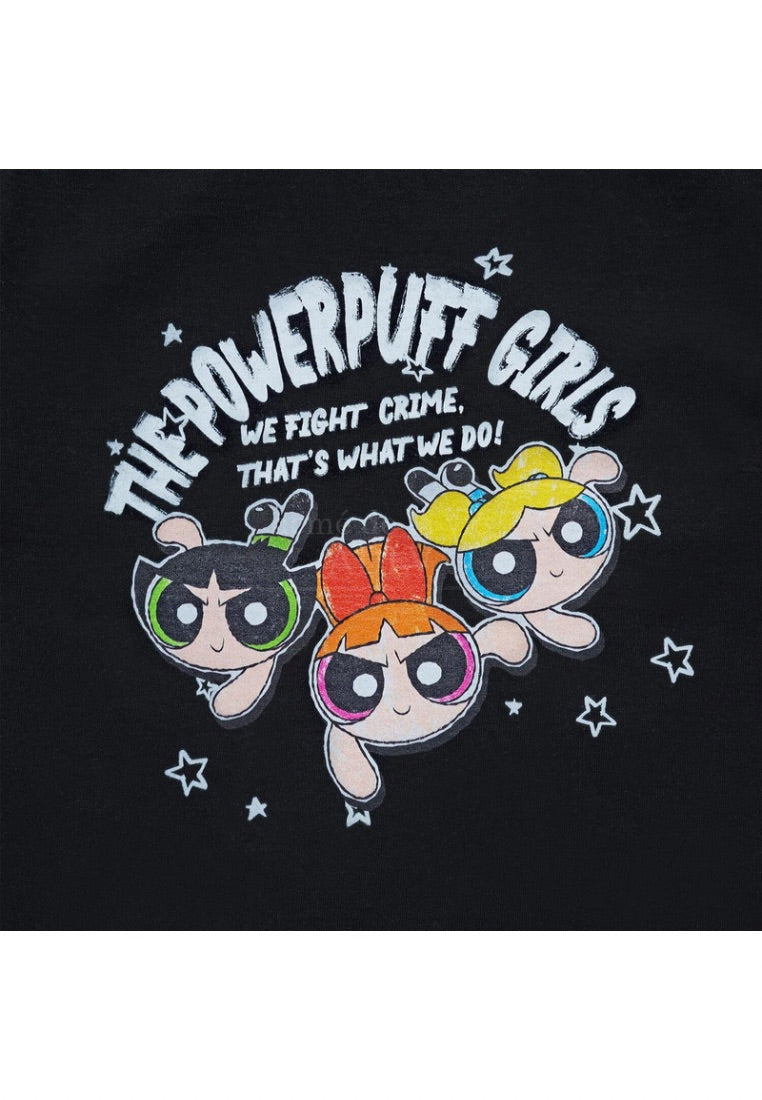 The Powerpuff Girls x Acmedelavie Crayon Artwork Crop T-Shirts Black