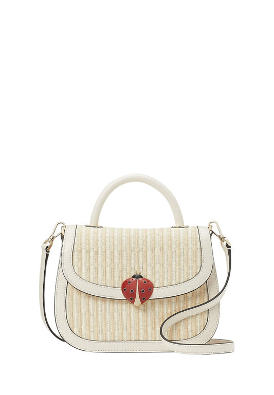 Puffy Top Handle Ladybug Crossbody Natural Multi