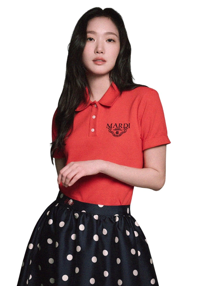 Slimfit Shirt Piquet Alumni Classique Red Navy