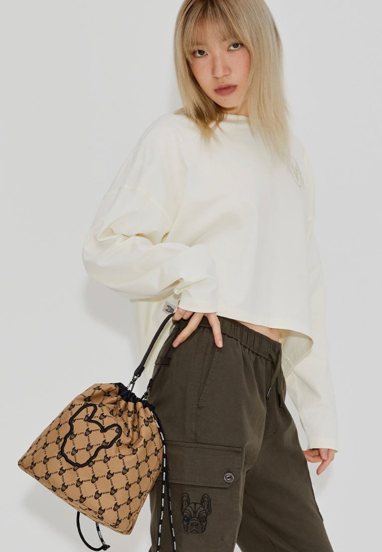 Jacquard Reversible Bucket Bag Pattern Beige