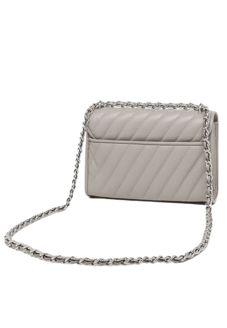 Rose Quilted Leather Small Crossbody Heather Grey