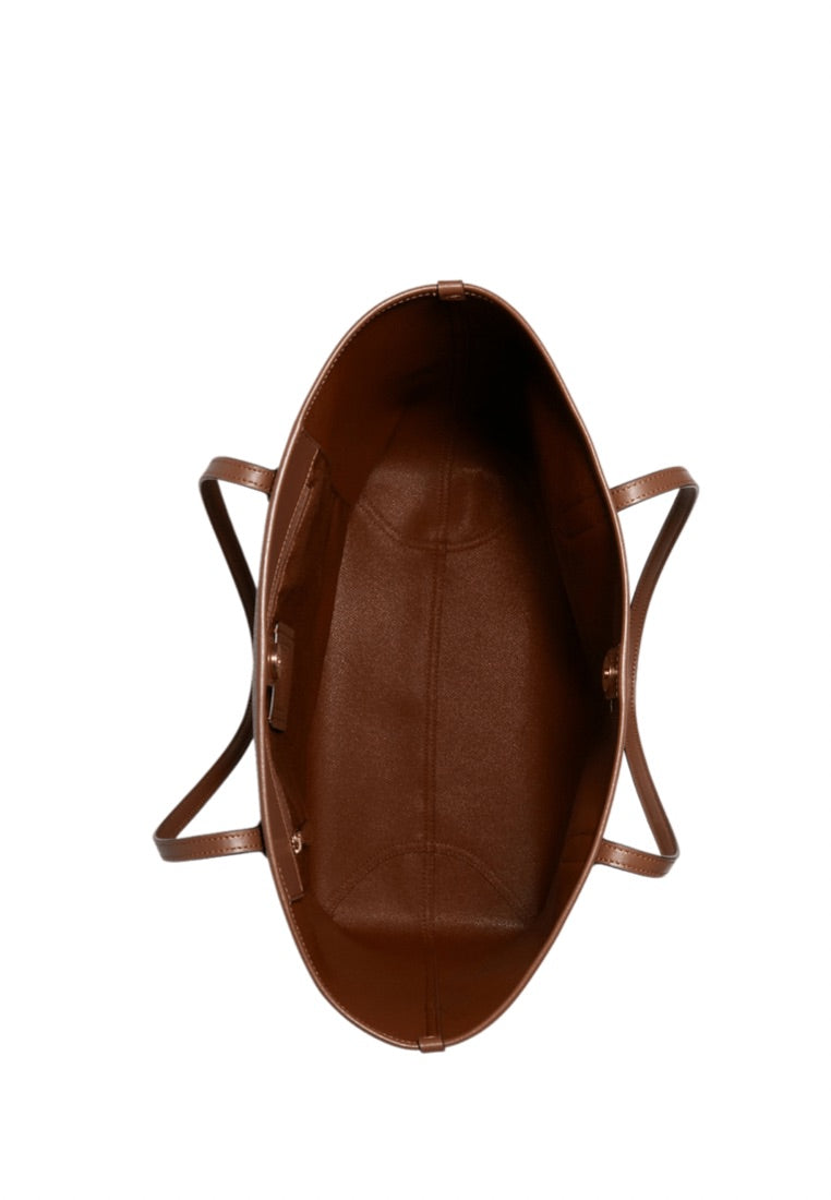 City Tote In Signature Canvas Khaki Saddle 2