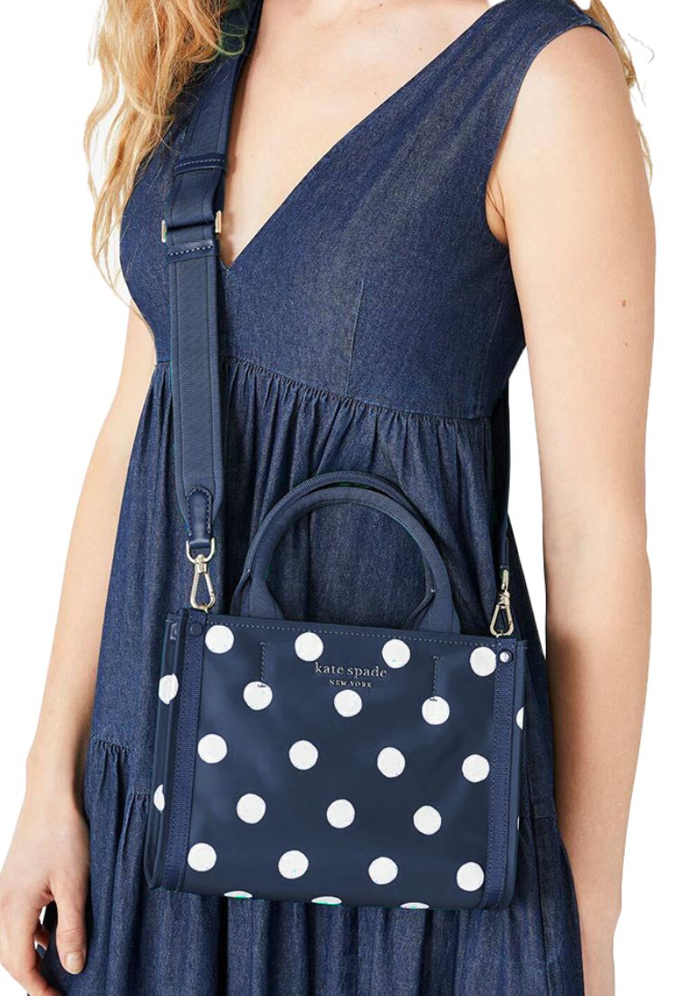The Little Better Sam Sunshine Dot Mini Tote Rich Navy