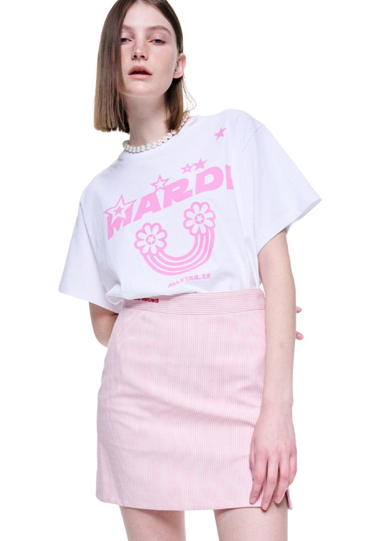 Tshirt Rainbow White Pink
