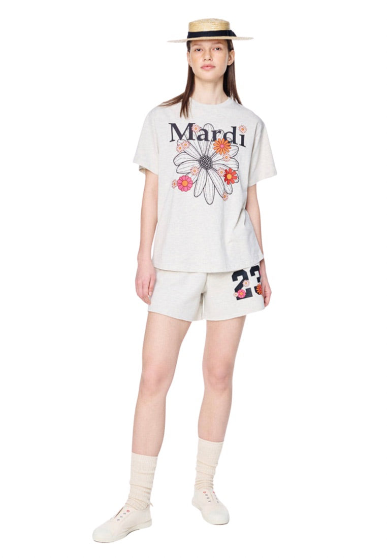 Tshirt Flower Mardi Blossom Oatmeal Black