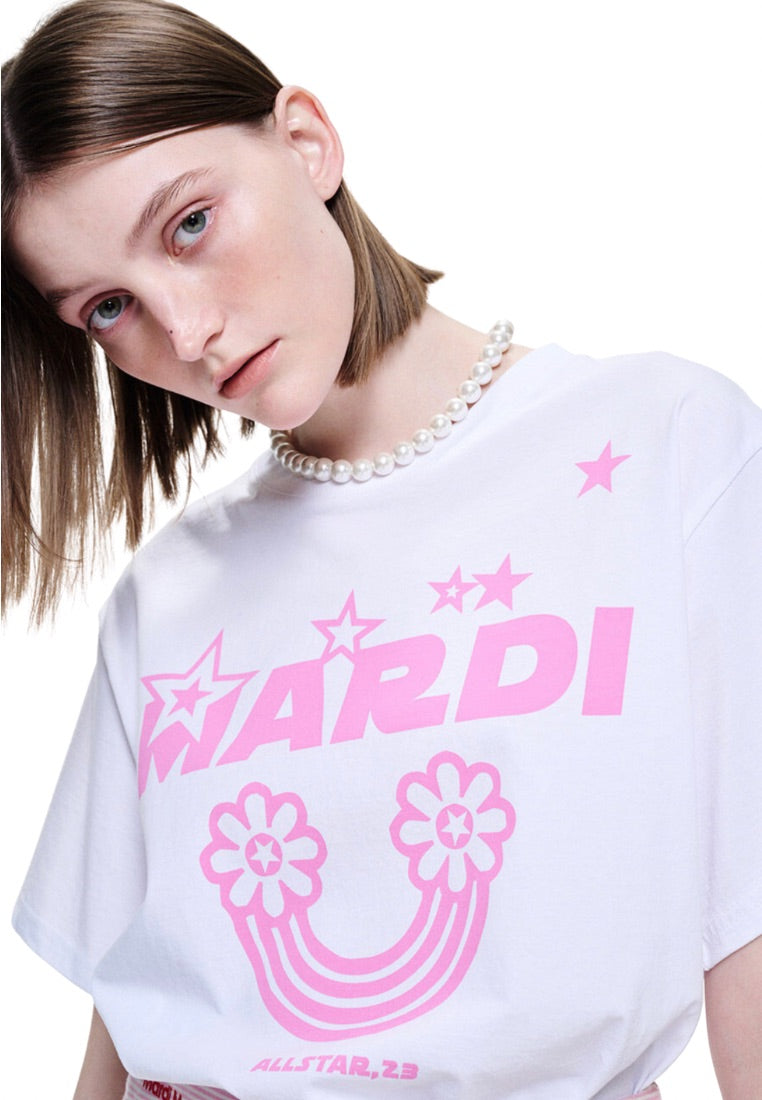 Tshirt Rainbow White Pink