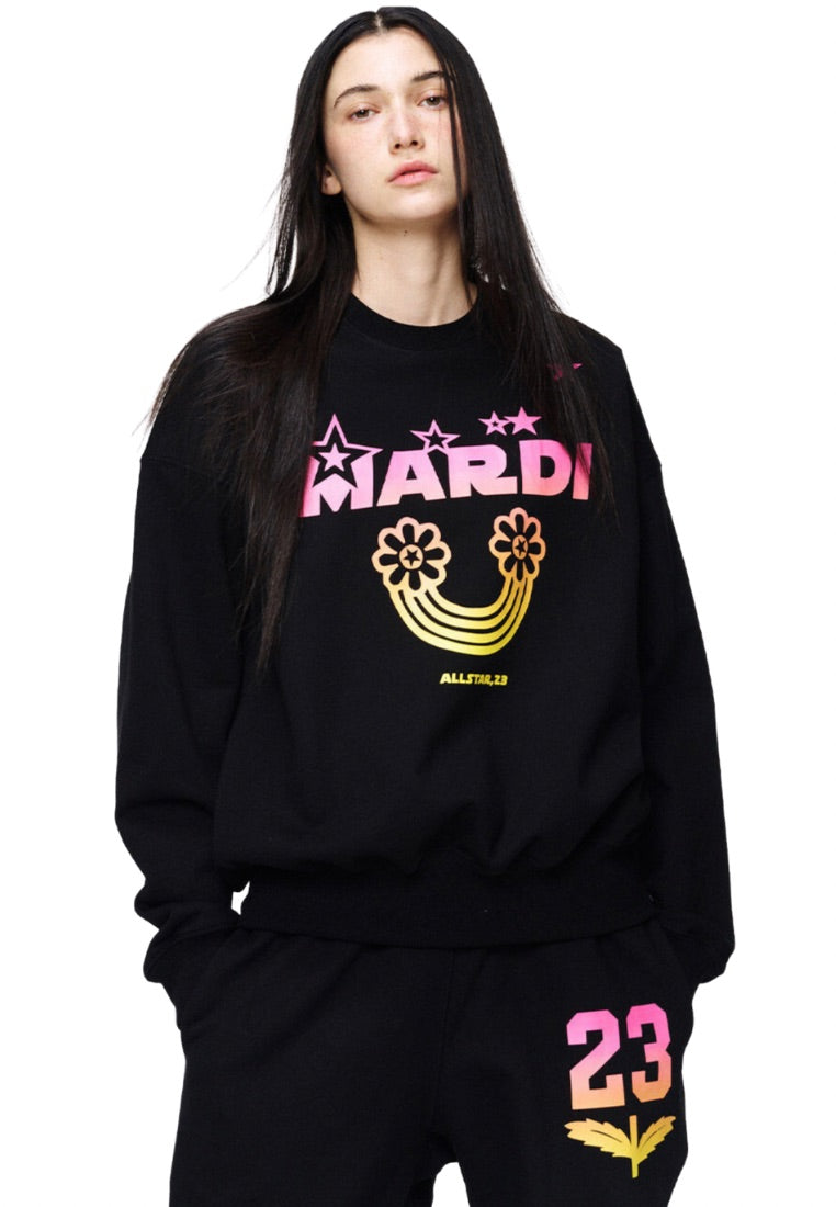 Sweatshirt Rainbow Gradation Black Pink