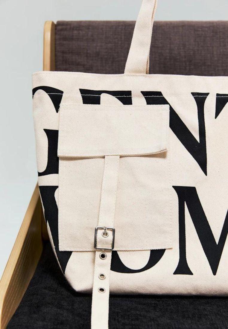 Double Pocket Tote Cream