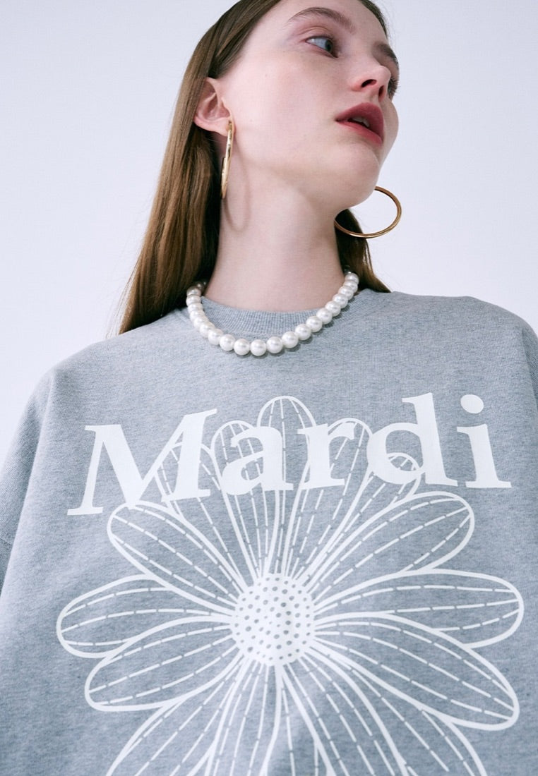 Sweatshirt Flower Mardi Grey Ivory