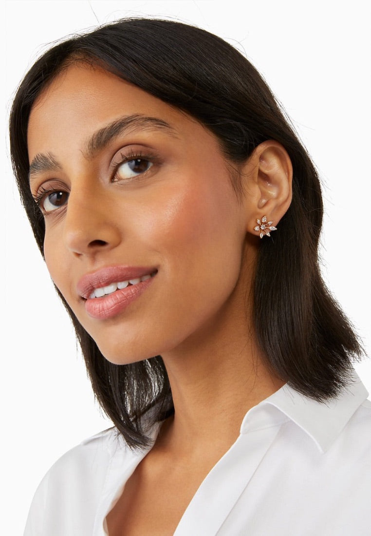 Snowflake Stud Earrings Gold
