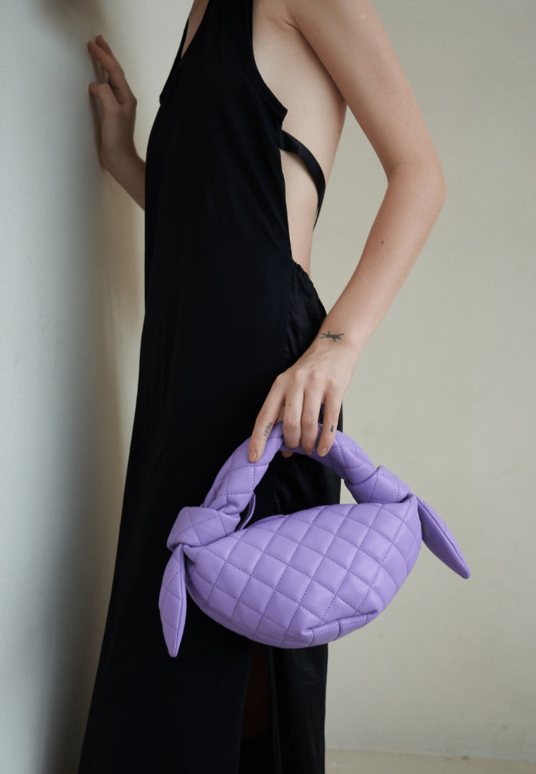 Croissant Top Handle Bag - Purple