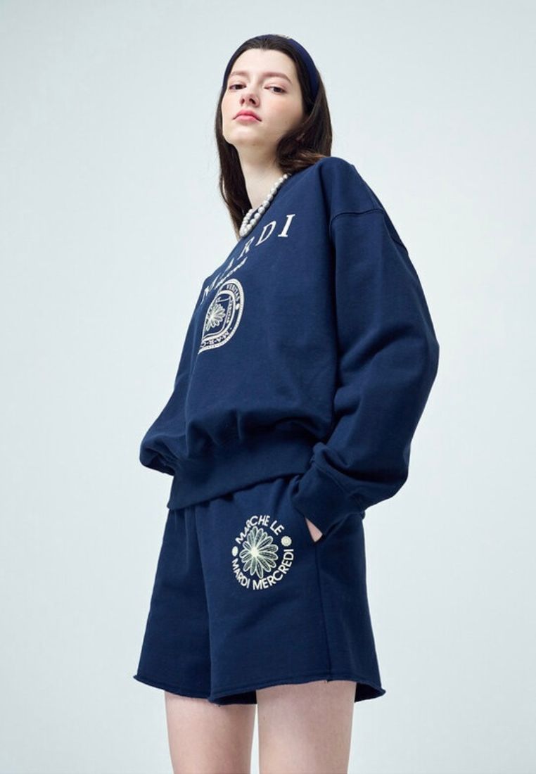 SWEAT SHORTS Marche Emblem Navy Cream