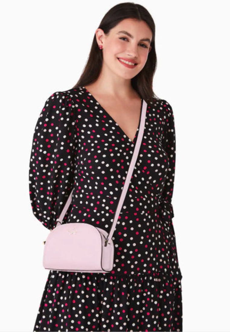 Perry Leather Dome Crossbody Pale Amethyst