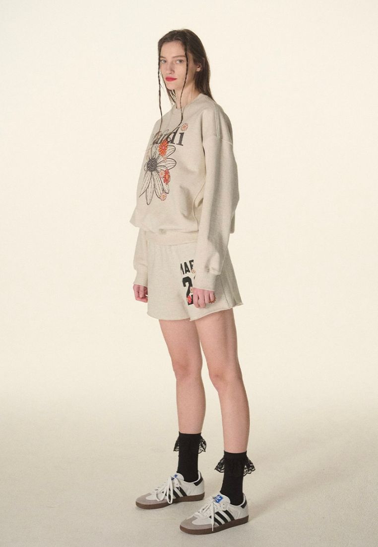 Sweatshirt FlowerMardi Blossom Oatmeal Black