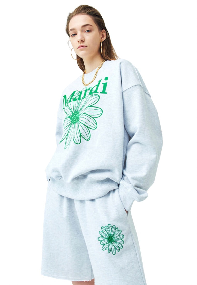 Sweatshirt FlowerMardi Heather Green
