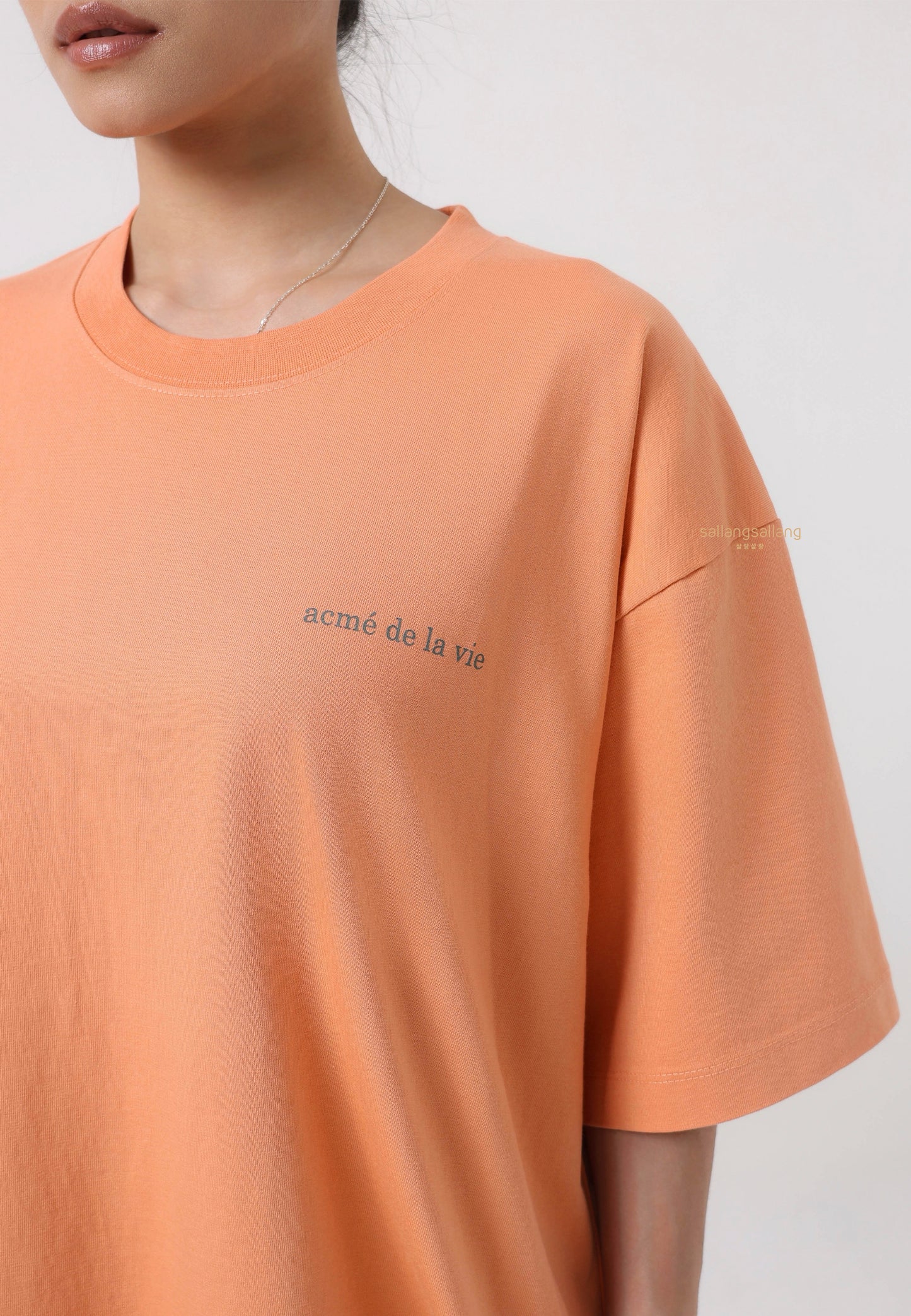Basic Logo Bio Washing Short Sleeve T-Shirt Peach