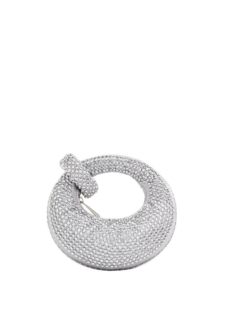 Abacus Artificial Crystal Mini Top Handle Bag - Gray