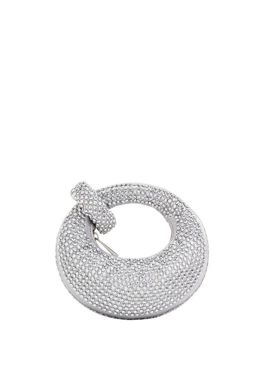 Abacus Artificial Crystal Mini Top Handle Bag - Gray